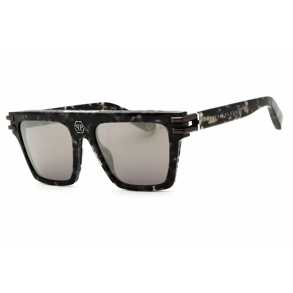 Philipp Plein SPP108V Sunglasses Grey Havana Acetate Rectangular